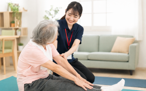 明るいリハビリテーションの支援場面